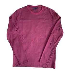 MENS MICHAEL KORS MERLOT BURGUNDY LONG SLEEVE SHIRT SIZE SMALL